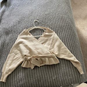 Tan wrap top, brand new